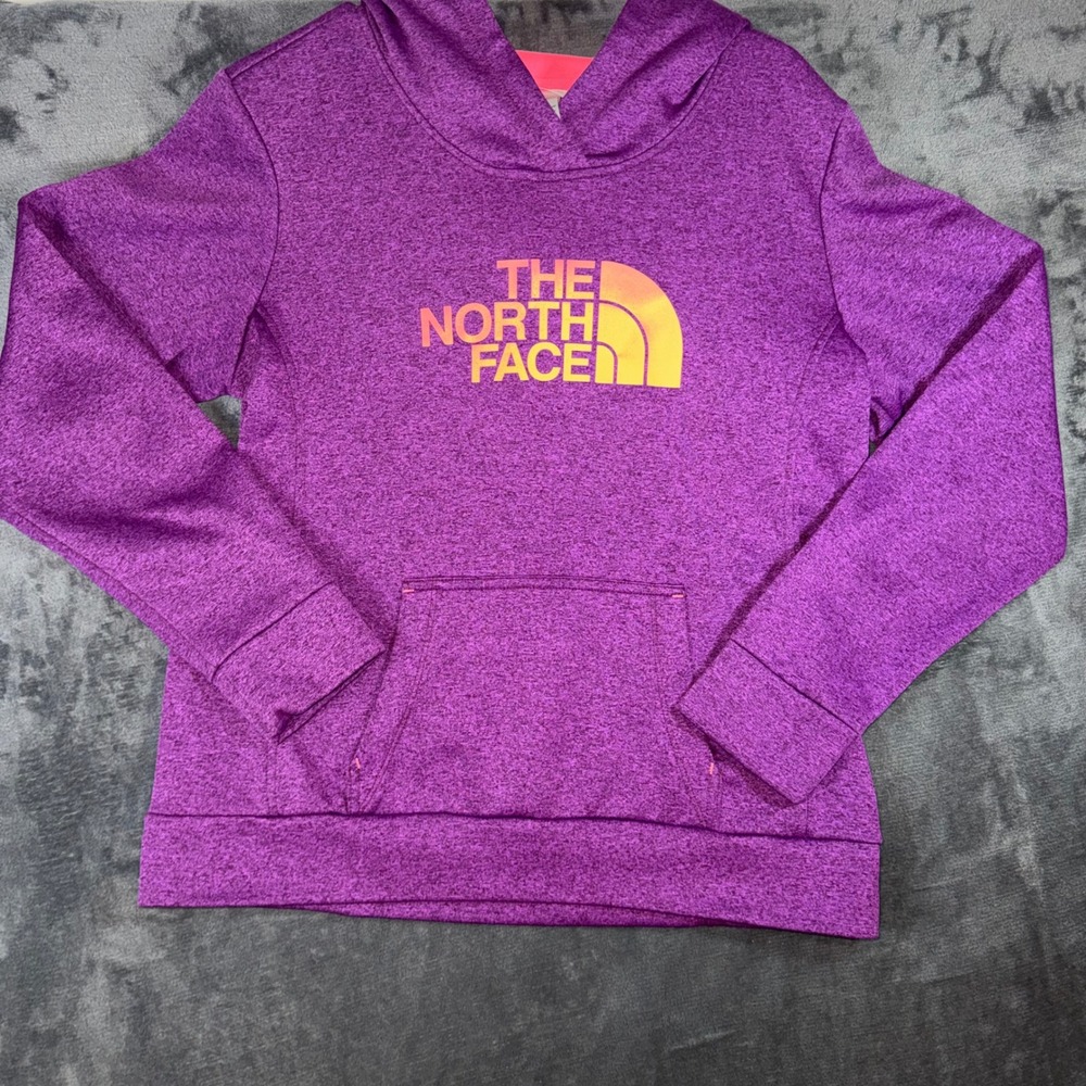 Womens Medium The North Face Hoodie Purple Excellent Pullover Logo Heathered Top